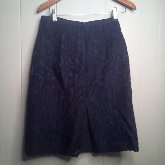 Ann Taylor Skirt 12 Textured Wool Blend Black - Picture 3 of 14